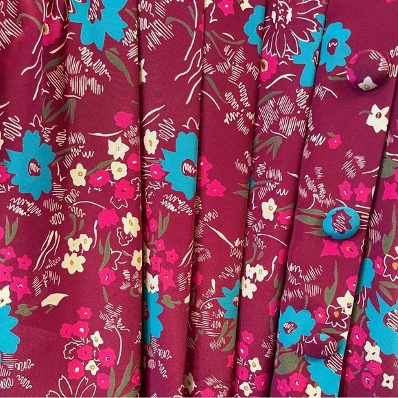 Vintage Leslie Fay Floral Print Long Sleeve Dress - Picture 4 of 4